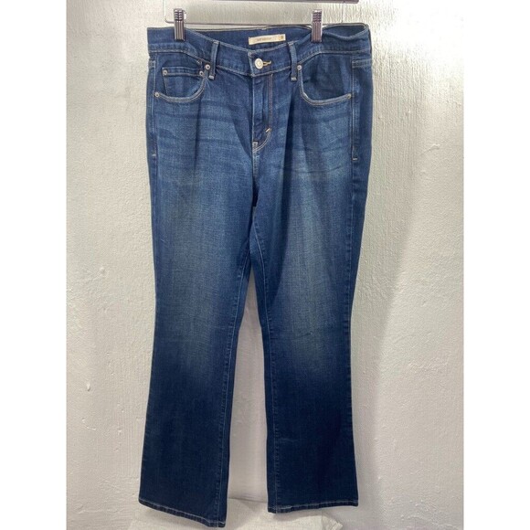 LEVI'S 515 BOOTCUT WOMENS SIZE 8 X 32 STRETCH BLUE JEANS - Picture 1 of 3